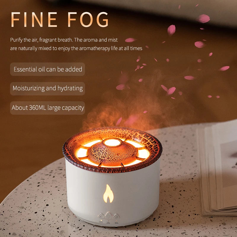 USB Volcano LED Aroma Humidifier Diffuser