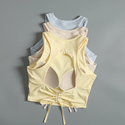 Yoga clothing underwear for women in summer hollow beauty back running shock-proof bra integrated sports fitness vest wear