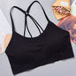Sports Underwear Women Yoga Fitness Seamless Crop Top Wide Letter Straps Comfortable Workout Activewear Back Without Underwire