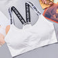 Sports Underwear Women Yoga Fitness Seamless Crop Top Wide Letter Straps Comfortable Workout Activewear Back Without Underwire