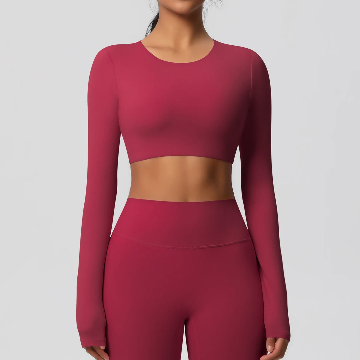 Women's Long Sleeve Padded Sports Yoga Top