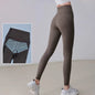 Women's No Underwear Needed Yoga Pants with Pockets High Waisted 7/8 Workout Leggings Naked Feeling