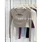 Women's Hollow-Out Long Sleeve Yoga Top with Chest Pad