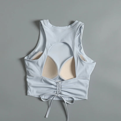 Yoga clothing underwear for women in summer hollow beauty back running shock-proof bra integrated sports fitness vest wear