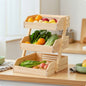 Kitchen Countertop Organizer Ventilated Kitchen Rack with Trays Wooden Storage Rack Open-Front Countertop Organizer Space-Saving