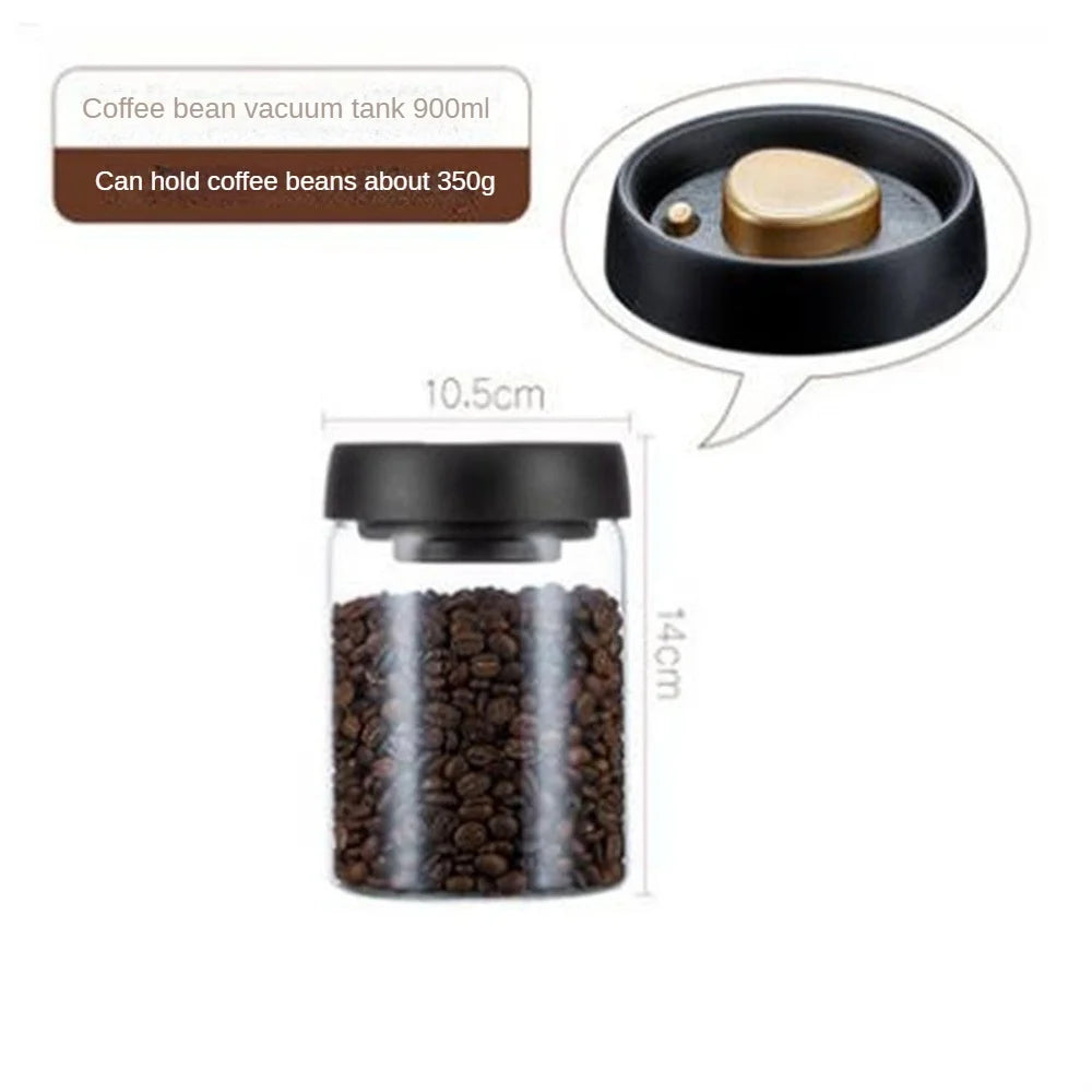 Airtight Glass Coffee Canister with Vacuum Lid