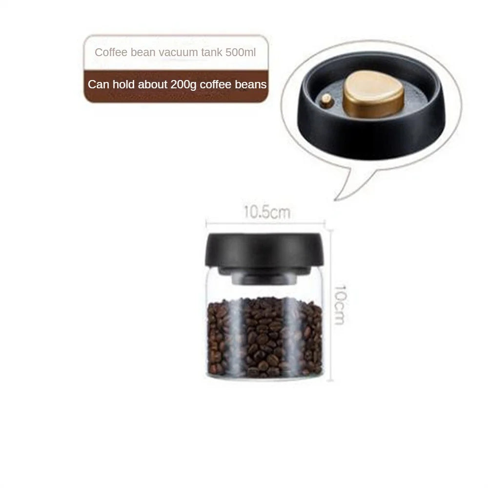 Airtight Glass Coffee Canister with Vacuum Lid