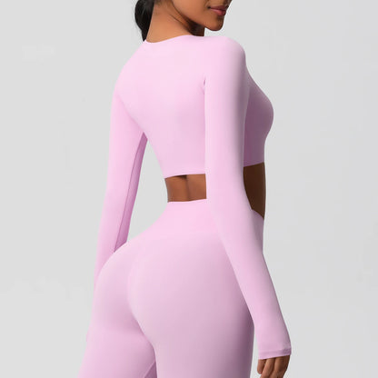 Women's Long Sleeve Padded Sports Yoga Top
