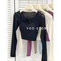 Women's Hollow-Out Long Sleeve Yoga Top with Chest Pad