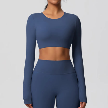 Women's Long Sleeve Padded Sports Yoga Top