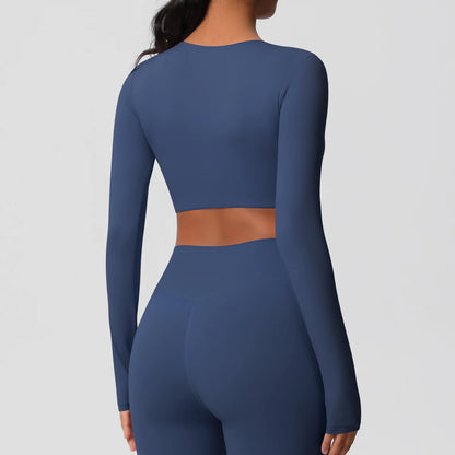 Women's Long Sleeve Padded Sports Yoga Top